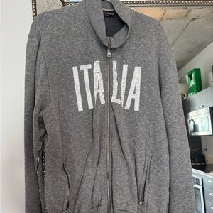 Dolce and Gabana genuine designer fleece zip up light jacket cotton soft grey